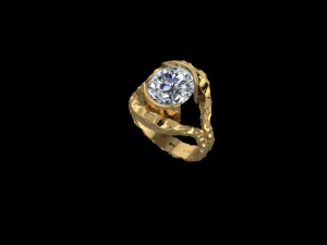 3 HAMMERED OVAL RING 3D Print Model