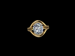 3 HAMMERED OVAL RING Model do druku 3D