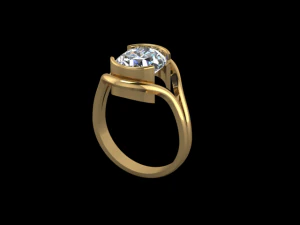 3 HAMMERED OVAL RING 3D Print Model