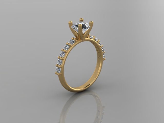 Solitaire Ring Modelo 3D .c4d .max .obj .3ds .fbx .stl .blend 