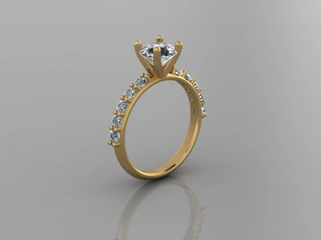 Anello solitario Modello 3D .c4d .max .obj .3ds .fbx .stl .blend