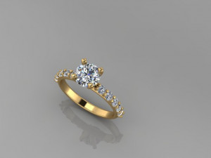Solitaire Ring Modelo 3D