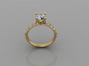 Solitaire Ring Modelo 3D
