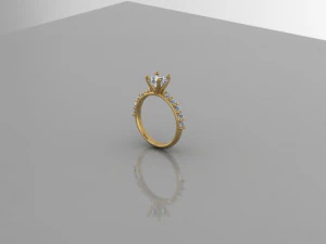 Anello solitario Modello 3D
