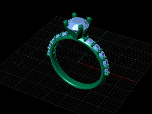 Anello solitario Modello 3D