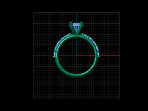 Anello solitario Modello 3D