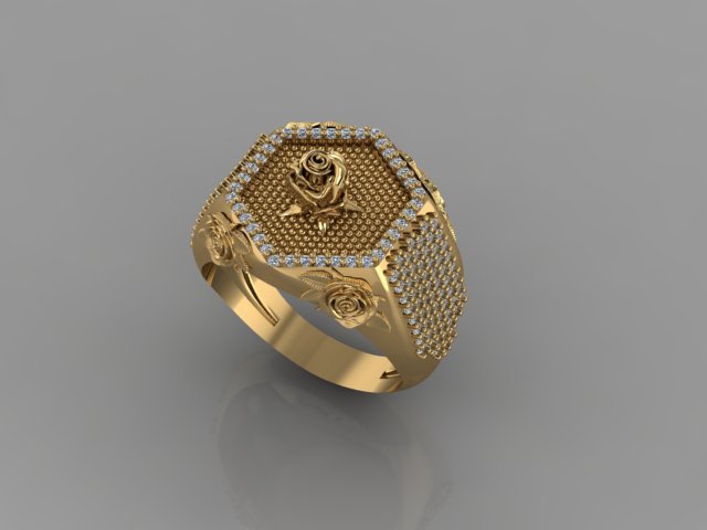 ROSE RING 3D Model .c4d .max .obj .3ds .fbx .stl .blend 
