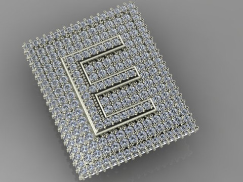 E Letter Pendant two model 3D Model