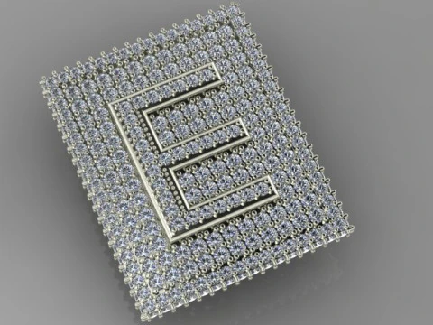 E Letter Pendant two model 3D Model