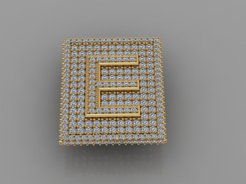 E Letter Pendant two model 3D Model