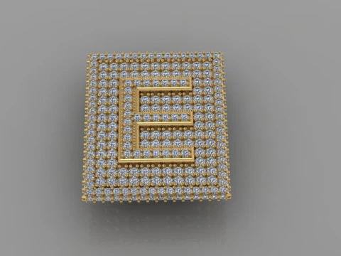 E Letter Pendant two model 3D Model