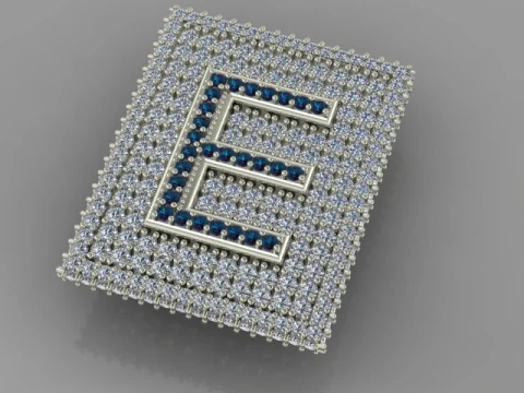 E Letter Pendant two model 3D Model