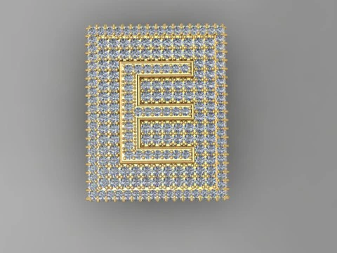 E Letter Pendant two model 3D Model
