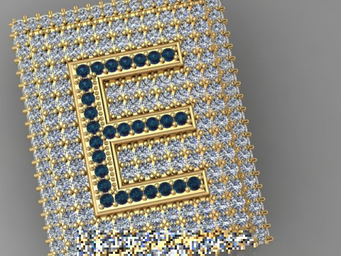 E Letter Pendant two model 3D Model