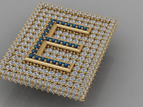 E Letter Pendant two model 3D Model