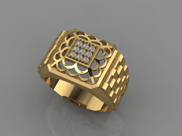 Anello da uomo Modello 3D .c4d .max .obj .3ds .fbx .stl .blend