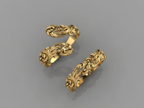 Anelli di coppia Modello 3D