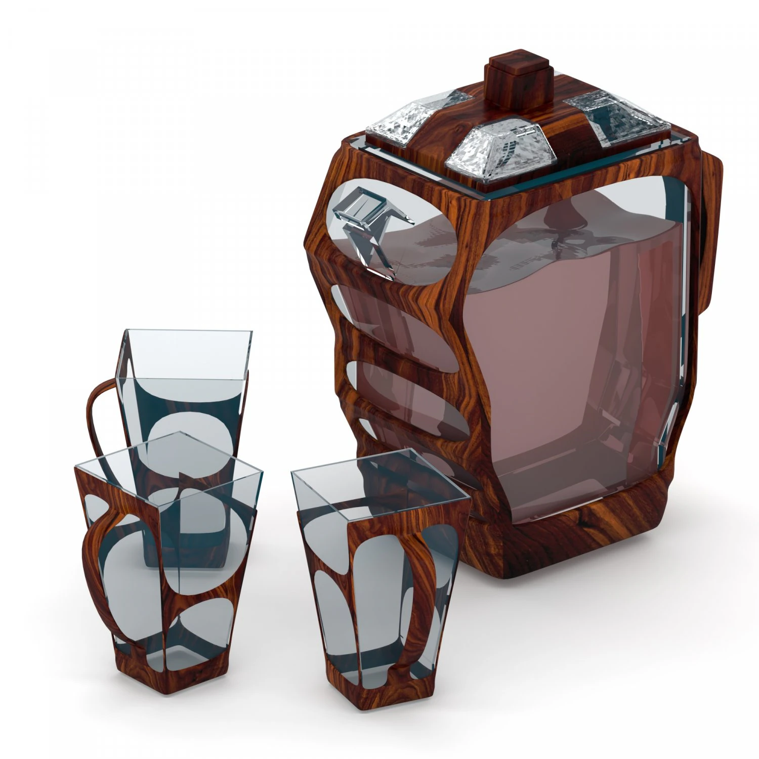 tea cup set 3D Model .c4d .max .obj .3ds .fbx .stl .blend 