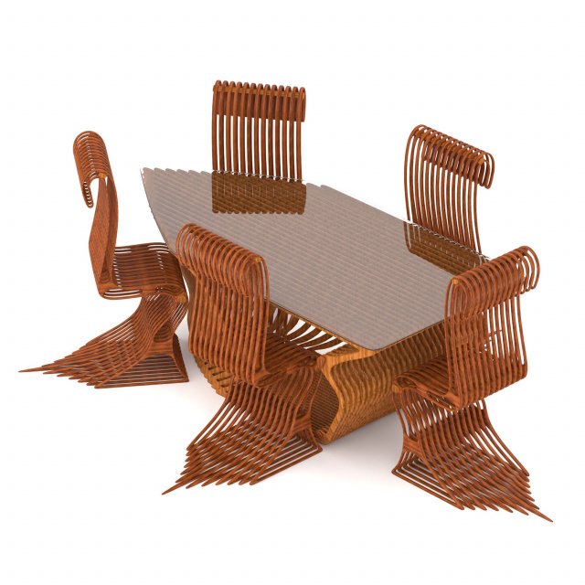 organic table and chair 3D Modell .c4d .max .obj .3ds .fbx .stl .blend 