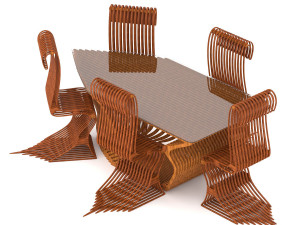 organic table and chair Modelo 3D