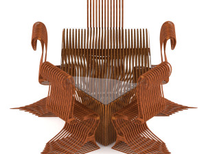 organic table and chair 3D Modell