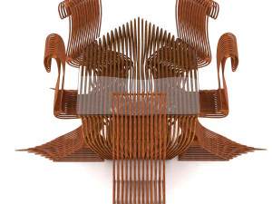 organic table and chair 3D Model