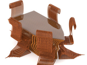 organic table and chair 3D Modell