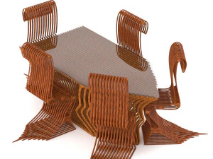 organic table and chair 3D Model