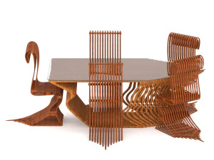 organic table and chair 3D Model