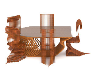 organic table and chair 3D Modell