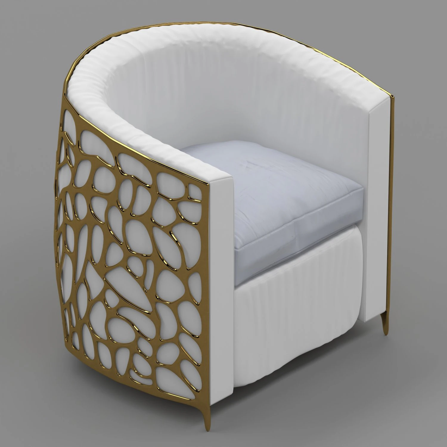golden frame arm chair 3D Model .c4d .max .obj .3ds .fbx .stl .blend 