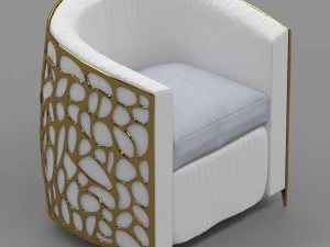 golden frame arm chair 3D Model