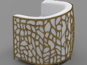 golden frame arm chair 3D Model