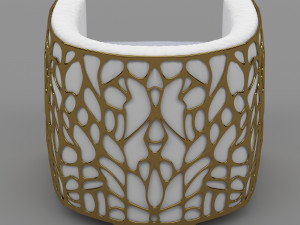 golden frame arm chair 3D Model