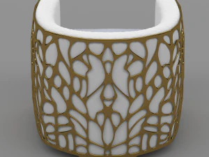 golden frame arm chair 3D Model