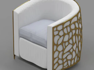 golden frame arm chair 3D Model