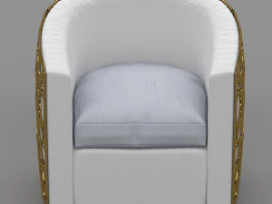 golden frame arm chair 3D Model