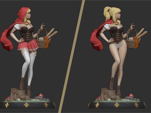 little red riding hood statue - stl 3Dプリントモデル