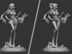little red riding hood statue - stl 3D 프린트 모델