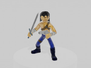rigged model pers 03 and sword Modèle 3D