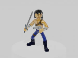 manipuliertes Modell Pers 03 und Schwert 3D Modell