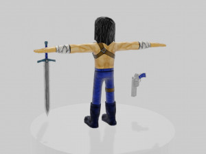 rigged model pers 03 and sword 3D मॉडल