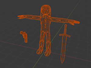 rigged model pers 03 and sword 3D मॉडल