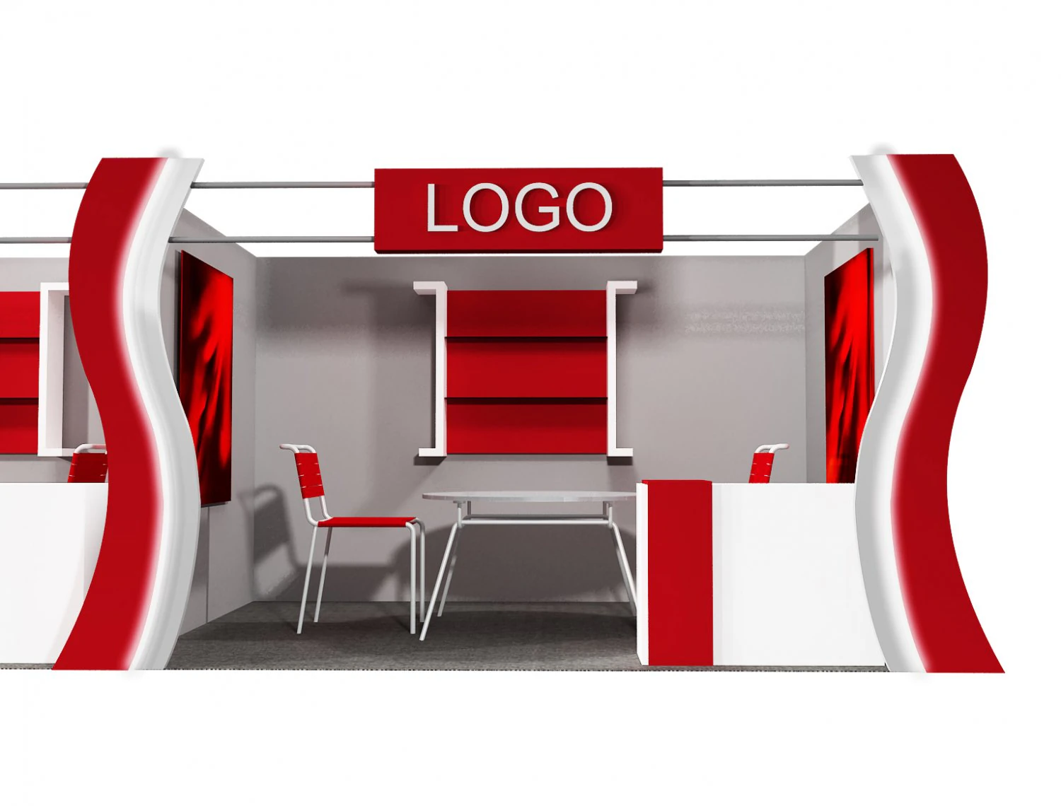 booth exhibition stand a406a 3D Model .c4d .max .obj .3ds .fbx .stl .blend 