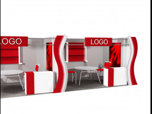 booth exhibition stand a406a Model 3D