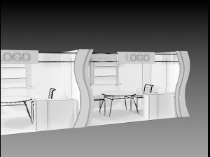 booth exhibition stand a406a Model 3D