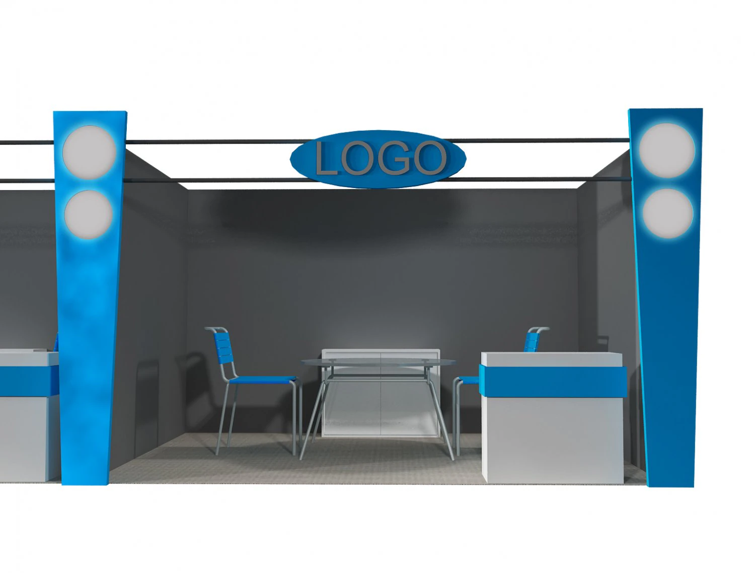 booth exhibition stand a406c 3D Model .c4d .max .obj .3ds .fbx .stl .blend 