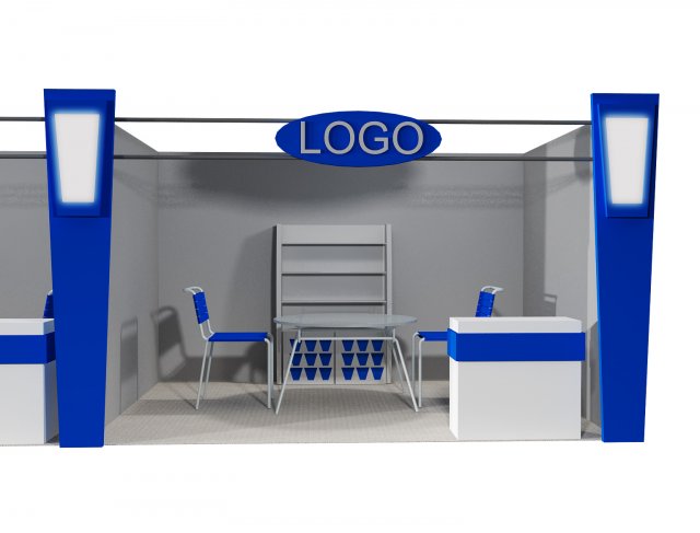 booth exhibition stand a406d 3D Модель .c4d .max .obj .3ds .fbx .stl .blend