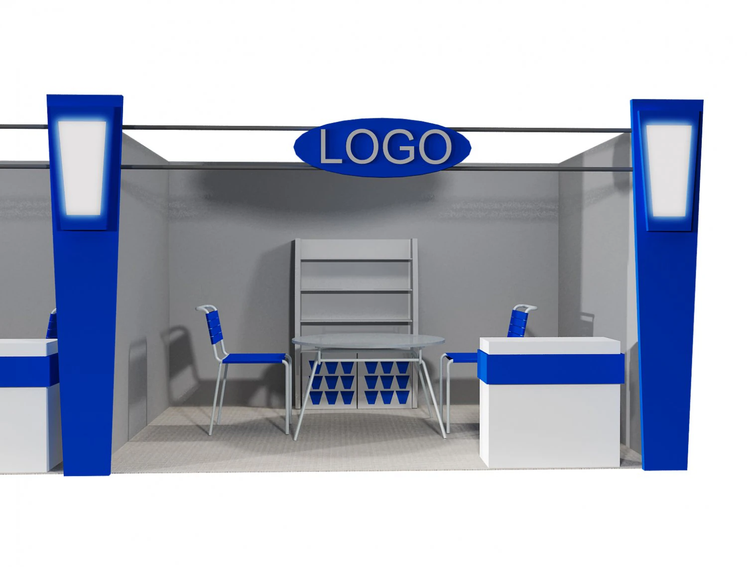 booth exhibition stand a406d 3D Model .c4d .max .obj .3ds .fbx .stl .blend 