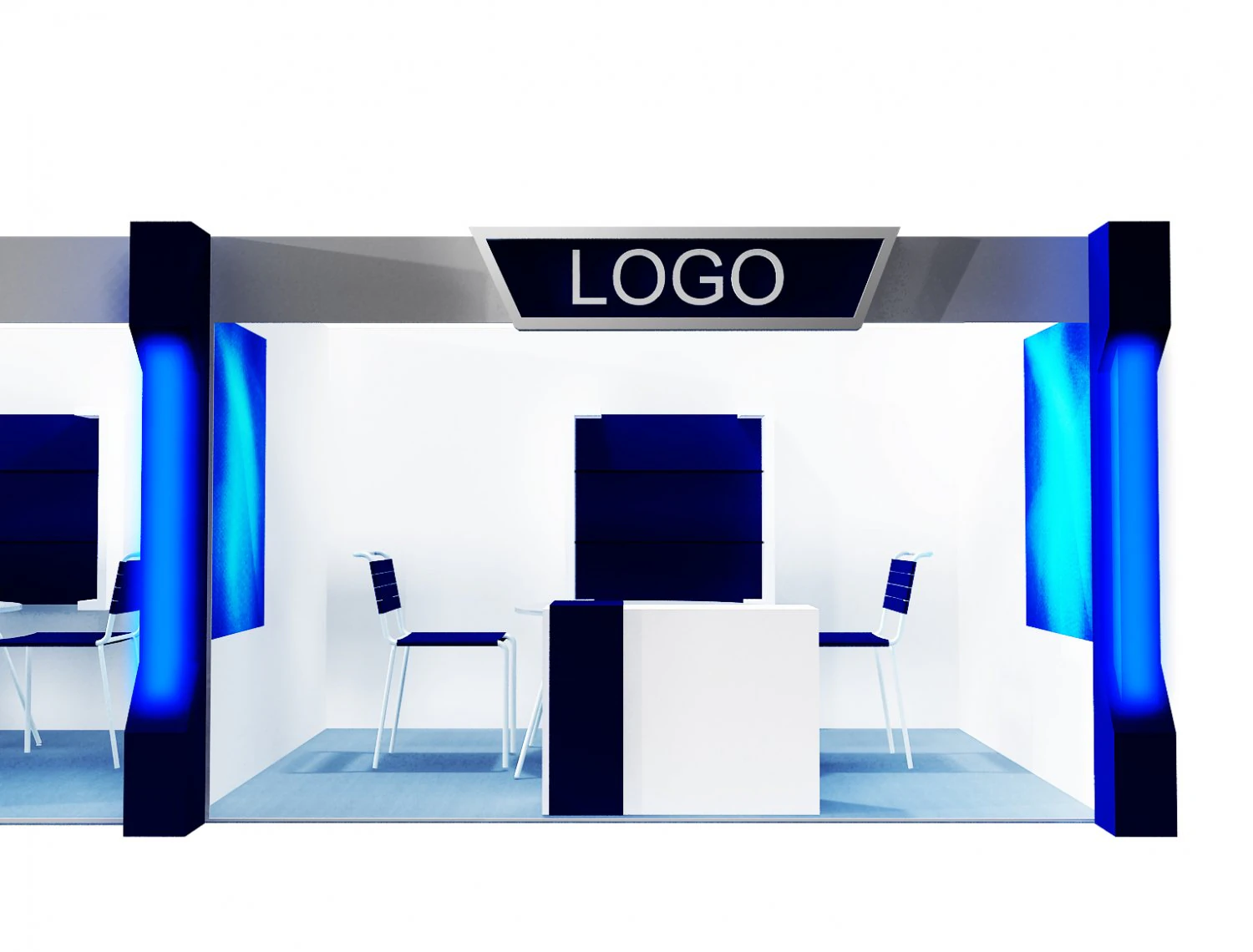 booth exhibition stand a406e 3D Model .c4d .max .obj .3ds .fbx .stl .blend